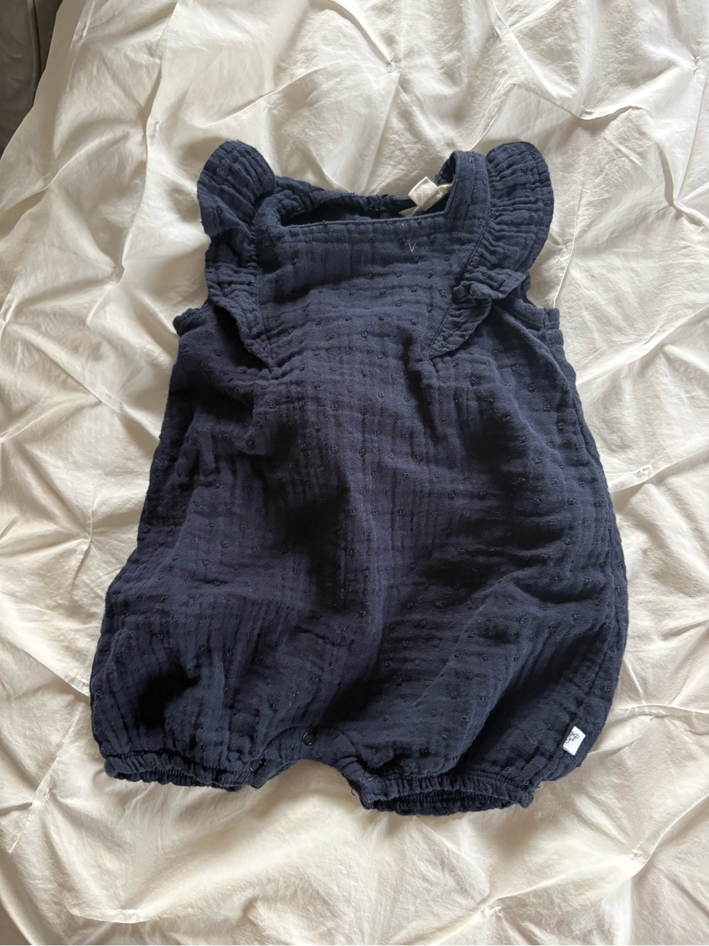 Burt’s Bees Baby navy romper - size 6-9 months